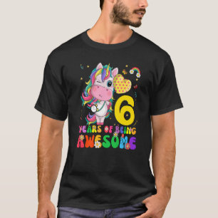 Kids 6 Year Old Girls Teens Unicorn 6th Birthday T-Shirt