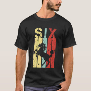 Kids 6 Year Old Horse Birthday Boy Girl Sixth 6th T-Shirt