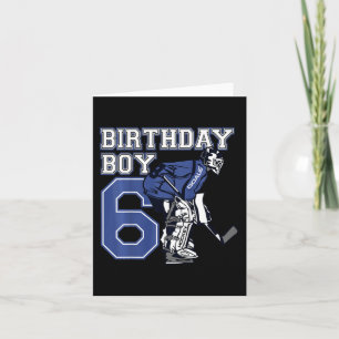 Kids 6 Year Old Ice Hockey Goalie Themed Birthday  Card