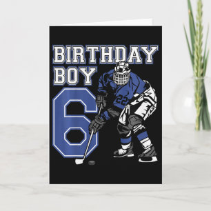 Kids 6 Year Old Ice Hockey Themed Birthday Party 6 Card