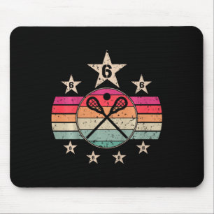 Kids 6 Year Old Lacrosse Birthday 6 Boy 6th Birthd Mouse Mat