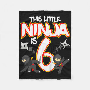 Kids 6 Year Old Ninja Birthday Party Martial Arts Fleece Blanket