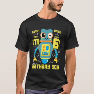 Kids 6 Year Old Robot Science Engineer Robotics Bi T-Shirt