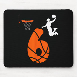 Kids 6 Year Old Slam Dunk Its My 6th Birthday Bask Mouse Mat