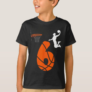Kids 6 Year Old Slam Dunk Its My 6th Birthday Bysk T-Shirt