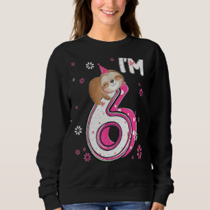 Kids 6 Year Old Sloth 6th Birthday Girl Party Anim Sweatshirt