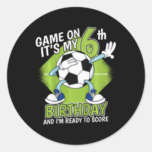 Kids 6 Year Old Soccer Player Boy Birthday 6th Bda Classic Round Sticker