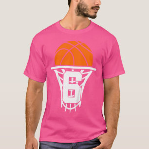 Kids 6 Years Basketball 6Th Birthday T-Shirt