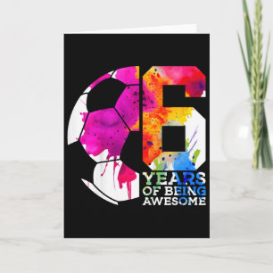 Kids 6 Years Of Being Awesome Soccer 6th Birthday  Card