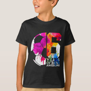 Kids 6 Years Of Being Awesome Soccer 6th Birthday T-Shirt
