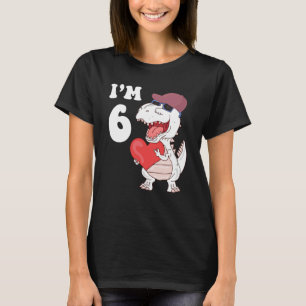 Kids 6 Years Old 6th Birthday Dinosaur I'm 6 Rex B T-Shirt