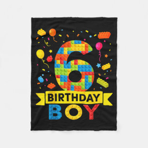 Kids 6 Years Old Building Blocks Builder 6th Fleece Blanket