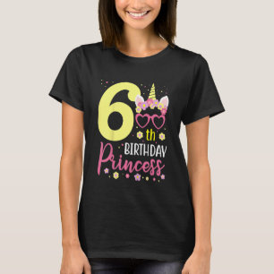 Kids 6 Years Old Girl Unicorn 6th Birthday Party P T-Shirt