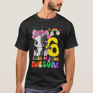 Kids 6 Years Old Teens 6th Birthday Girl Awesome C T-Shirt