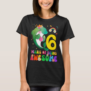Kids 6 Years Old Teens Boys Girls Cute Dolphin 6th T-Shirt