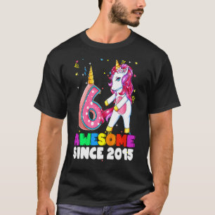Kids 6 Years Old Unicorn Flossing 6th Birthday Gir T-Shirt
