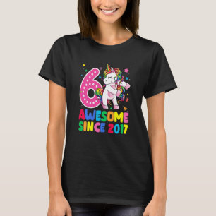 Kids 6 Years Old Unicorn Flossing 6th Birthday Gir T-Shirt