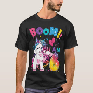 Kids 6 Years Old Unicorn Flossing 6th Birthday Gir T-Shirt