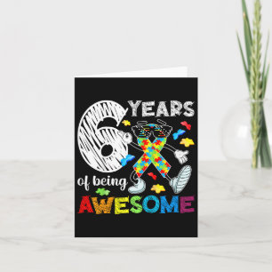 Kids 6th Autism Birthday Party Six Year Old Autist Card