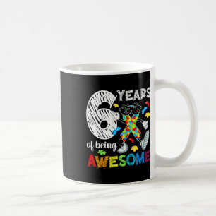 Kids 6th Autism Birthday Party Six Year Old Autist Coffee Mug