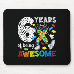Kids 6th Autism Birthday Party Six Year Old Autist Mouse Mat