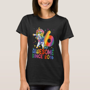 Kids 6th Birthday 6 Year Old Girls Teens Dabbing T-Shirt