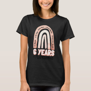 Kids 6th Birthday 6 Years Old 72 Months Rainbow Pa T-Shirt