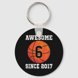 Kids 6th Birthday Basketball Lover 6 Years Old Vin Key Ring