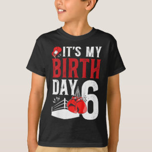 Kids 6th Birthday Boxing Boy 6 Year Old Boxer Bday T-Shirt