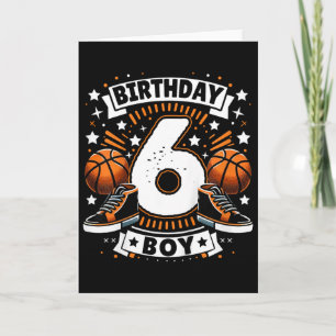Kids 6th Birthday Boy 6 Year Old Boy Sketll Birthd Card