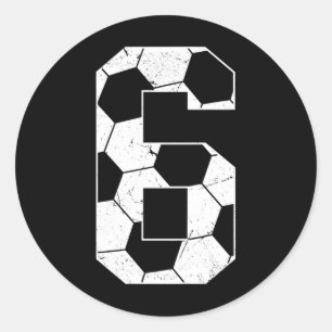 Kids 6th Birthday Boy Soccer Player Footbyll 6 Yea Classic Round Sticker