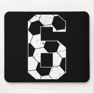 Kids 6th Birthday Boy Soccer Player Footbyll 6 Yea Mouse Mat