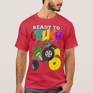 Kids 6th Birthday Boys Monster Truck 6 Year Old Ra T-Shirt