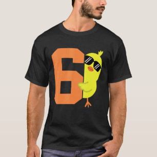 Kids 6th Birthday Chicken Themed Cute 6 Year Old B T-Shirt