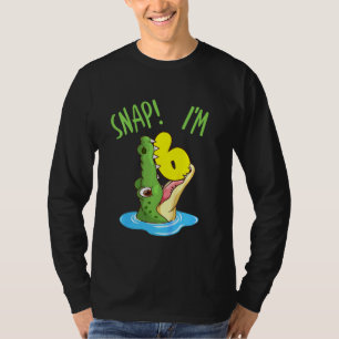 Kids 6th Birthday Crocodile Alligator 6 Years Old  T-Shirt