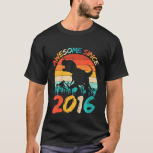 Kids 6th Birthday Dinosaur 6 Year Old Boy Kids Awe T-Shirt