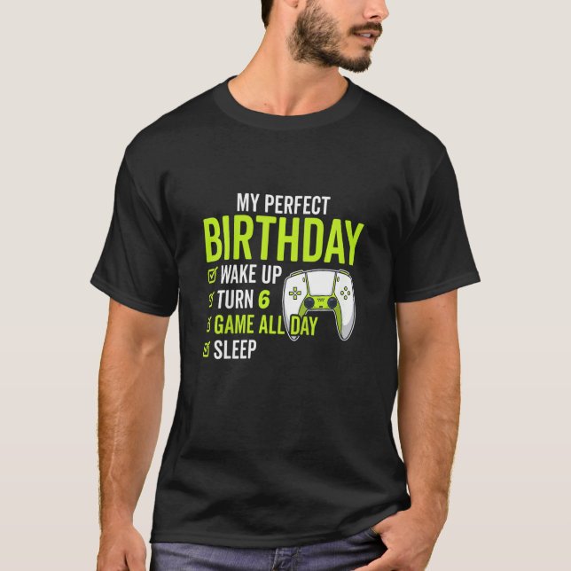 Kids 6th Birthday  For Boys 6 Years Old  Video Gam T-Shirt (Front)