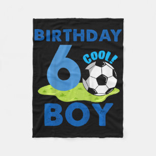 Kids 6th Birthday Gift Idea Boys Soccer 6 Years Fleece Blanket