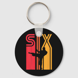 Kids 6th Birthday Gift Karate Retro Taekwondo Mart Key Ring