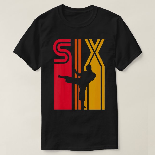Kids 6th Birthday Gift Karate Retro Taekwondo Mart T-Shirt (Design Front)