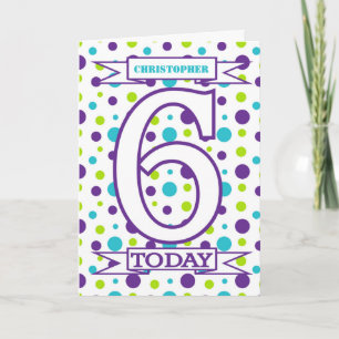 Kids 6th Birthday Greetings Card