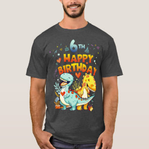 Kids 6th Birthday Happy 6 years old Dino Dinosaurs T-Shirt
