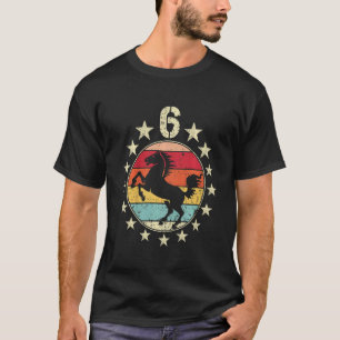 Kids 6th Birthday Horse Sixth 6 Year Old Birthday T-Shirt