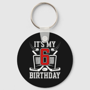 Kids 6th Birthday Ice Hockey Boy 6 Year Old Ice Ho Key Ring