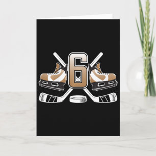 Kids 6th Birthday Ice Hockey Boy Six Year Old Ice Card