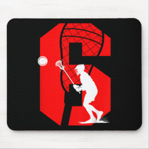 Kids 6th Birthday Lacrosse 6 Year Old Lacrosse Pla Mouse Mat