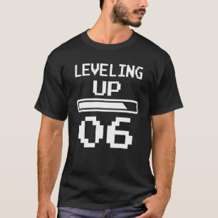 Kids 6th Birthday Level Up Levelling Up Gamer T-Shirt