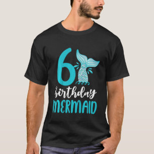 Kids 6th Birthday Mermaid 6 Girls Matching Family T-Shirt