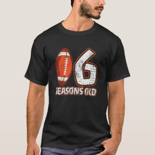 Kids 6th Birthday Party Football Boy Six Year Old T-Shirt