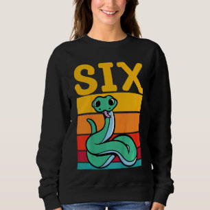 Kids 6th Birthday Retro Snake Pet Reptile 6 Years Sweatshirt
